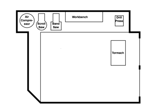 Garage Floor plan - initial equipment layout